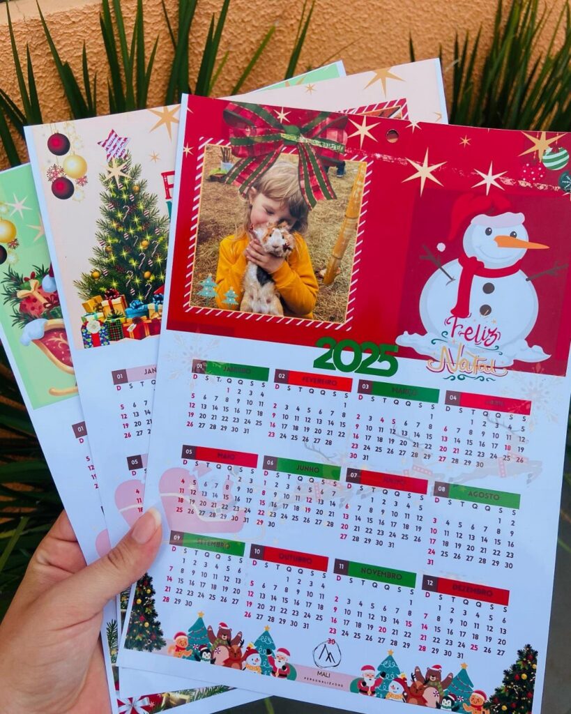 Personalized 2025 calendar featuring a photo of a child with a dog.